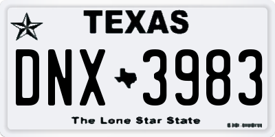 TX license plate DNX3983