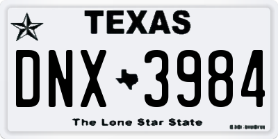 TX license plate DNX3984
