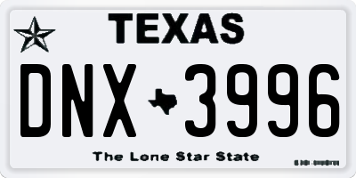 TX license plate DNX3996