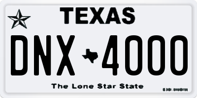 TX license plate DNX4000
