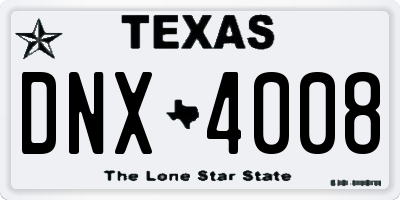 TX license plate DNX4008