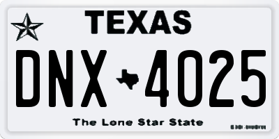 TX license plate DNX4025