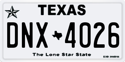 TX license plate DNX4026