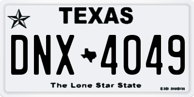 TX license plate DNX4049