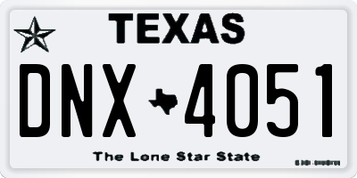 TX license plate DNX4051
