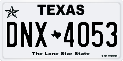 TX license plate DNX4053