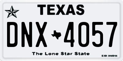 TX license plate DNX4057