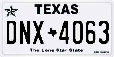 TX license plate DNX4063