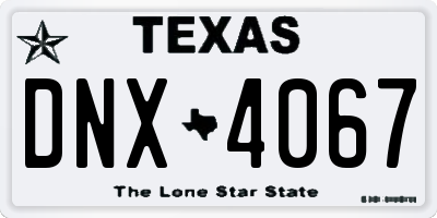 TX license plate DNX4067