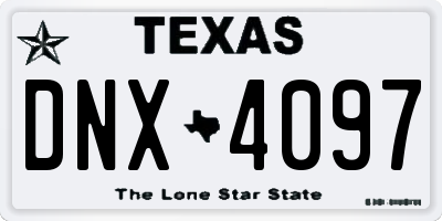 TX license plate DNX4097