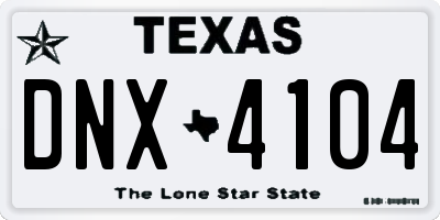 TX license plate DNX4104