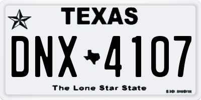TX license plate DNX4107