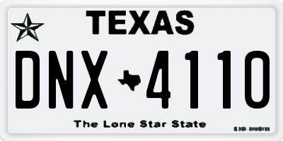 TX license plate DNX4110