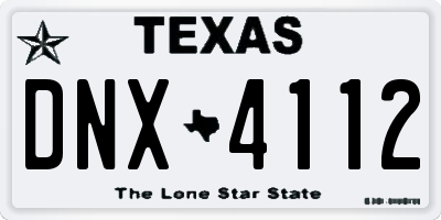 TX license plate DNX4112