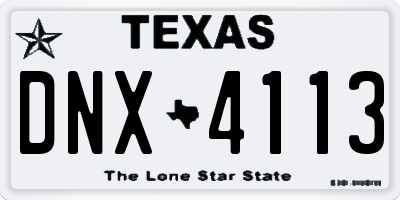 TX license plate DNX4113