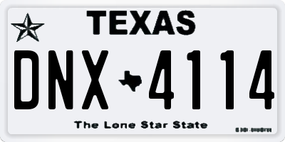 TX license plate DNX4114