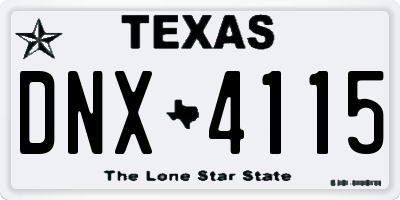 TX license plate DNX4115