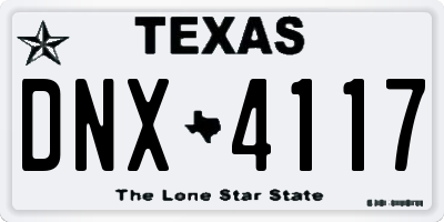 TX license plate DNX4117