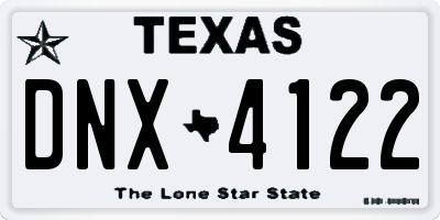 TX license plate DNX4122