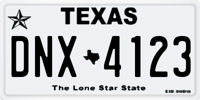 TX license plate DNX4123
