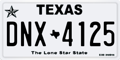 TX license plate DNX4125
