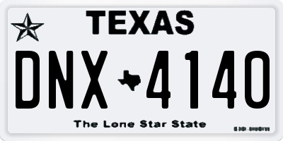 TX license plate DNX4140