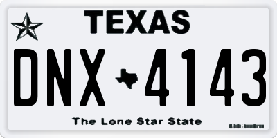 TX license plate DNX4143