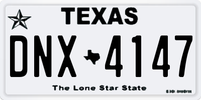 TX license plate DNX4147