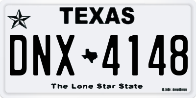 TX license plate DNX4148