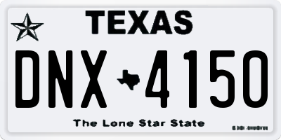 TX license plate DNX4150