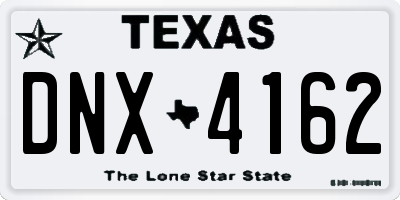 TX license plate DNX4162