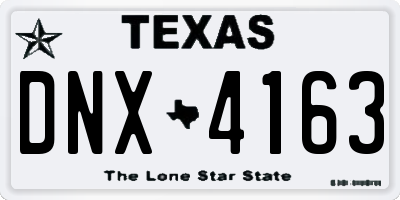 TX license plate DNX4163