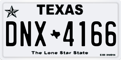 TX license plate DNX4166