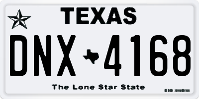 TX license plate DNX4168
