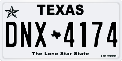 TX license plate DNX4174