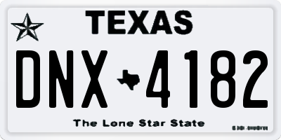 TX license plate DNX4182