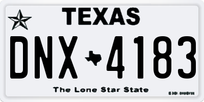 TX license plate DNX4183