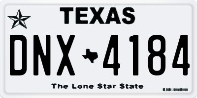 TX license plate DNX4184