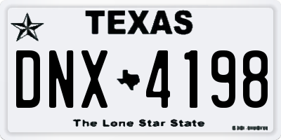 TX license plate DNX4198