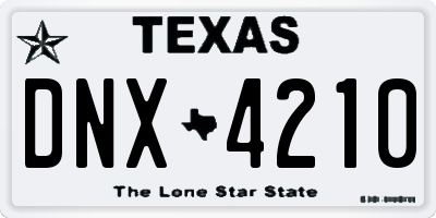 TX license plate DNX4210
