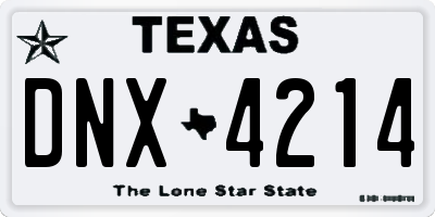 TX license plate DNX4214