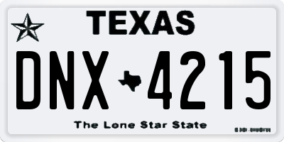 TX license plate DNX4215