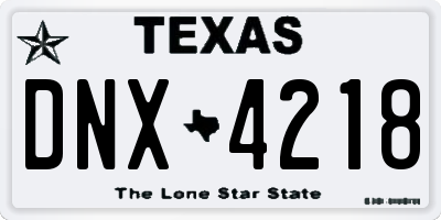 TX license plate DNX4218