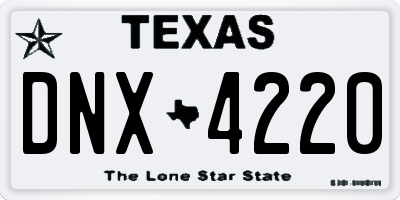 TX license plate DNX4220
