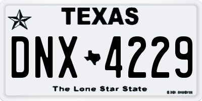 TX license plate DNX4229