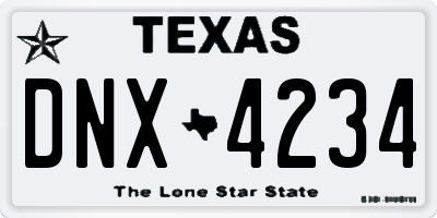TX license plate DNX4234