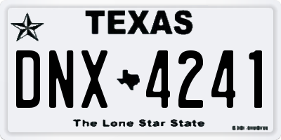 TX license plate DNX4241
