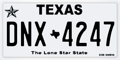TX license plate DNX4247