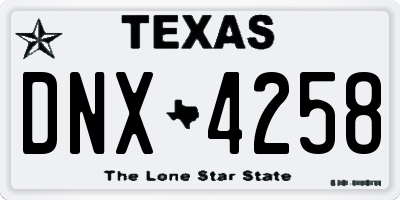 TX license plate DNX4258