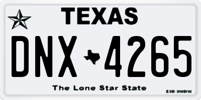 TX license plate DNX4265